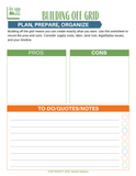 Workbook: 21 Ways to Get Started Living Off The Grid - An Off Grid Life