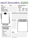 Insect Observation Journal, Bingo & Tally Card - An Off Grid Life