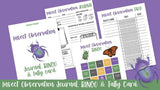 Insect Observation Journal, Bingo & Tally Card - An Off Grid Life