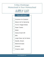 5 Day Homestead in Your Homeschool Challenge and Printable Pack! - An Off Grid Life