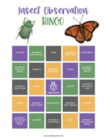 Insect Observation Journal, Bingo & Tally Card - An Off Grid Life
