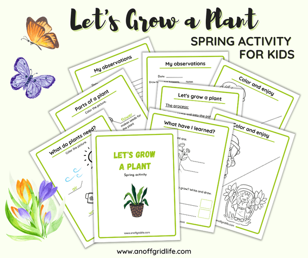Let's Grow a Plant Spring Activity Pack - An Off Grid Life