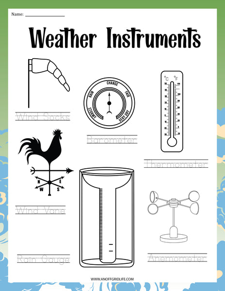 Weather Instruments Activity Sheet