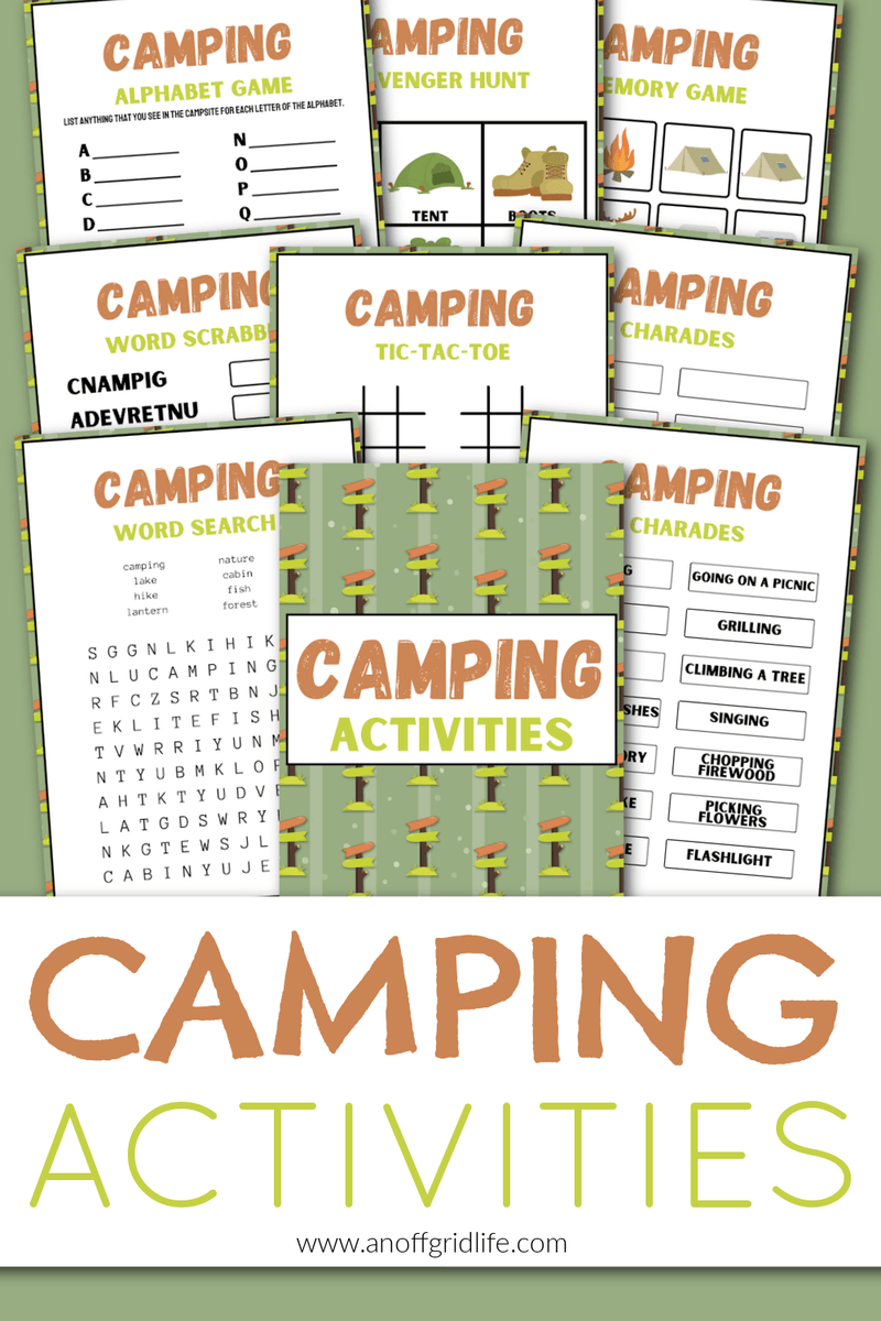 Camping Activity Pack for Kids – An Off Grid Life